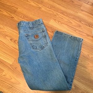 VTG 90s Carhartt Jeans Mens Size 36x32 Light Wash Relaxed Fit